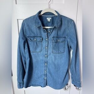 L.L. Bean Women's Button Down Denim Shirt size S